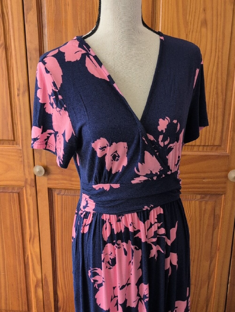 Floral Wrap Maxi Dress L M508 - Picture 2 of 6